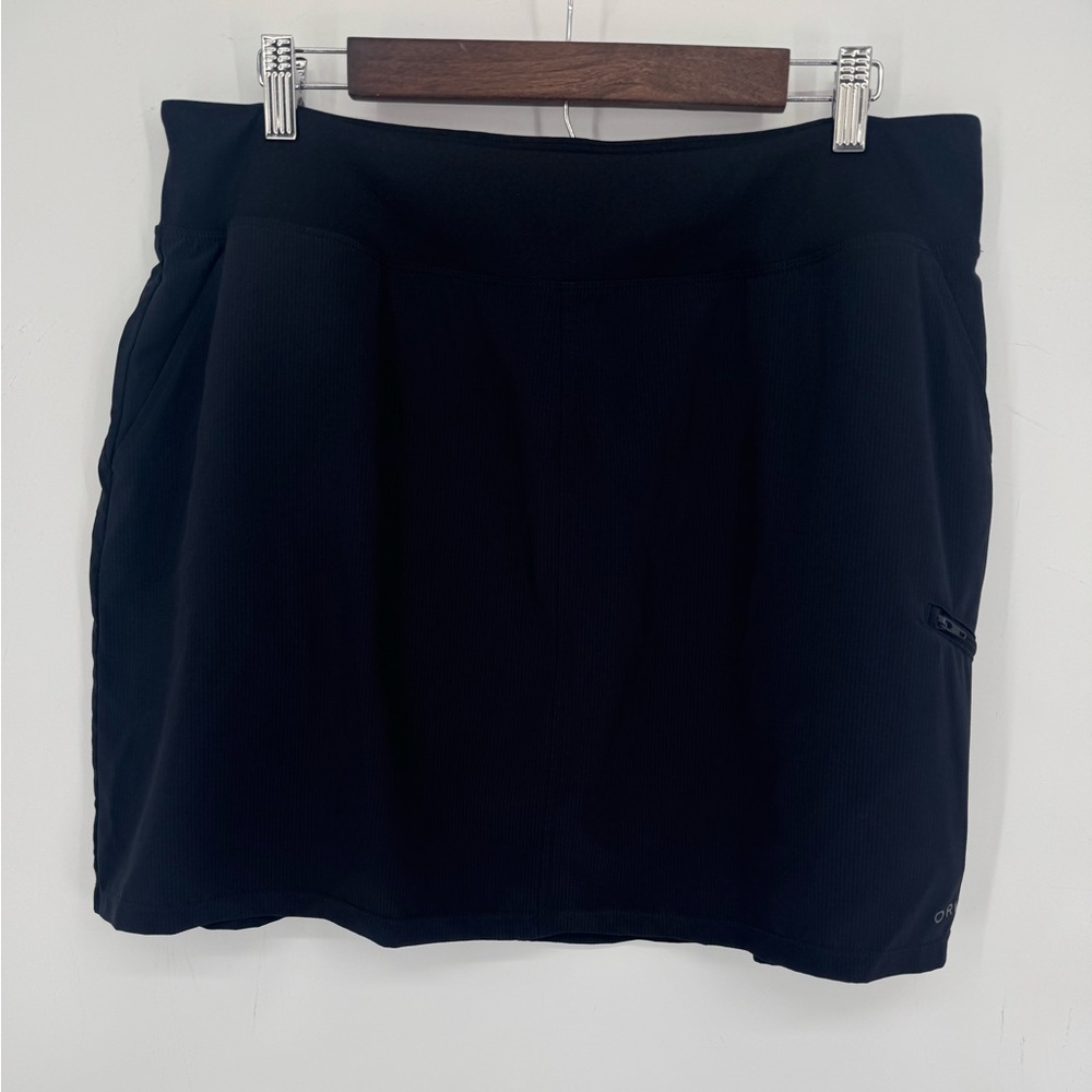 Orvis Women's Black Elastic Waist Stretchy Moisture Wicking Skort Plus Size XL